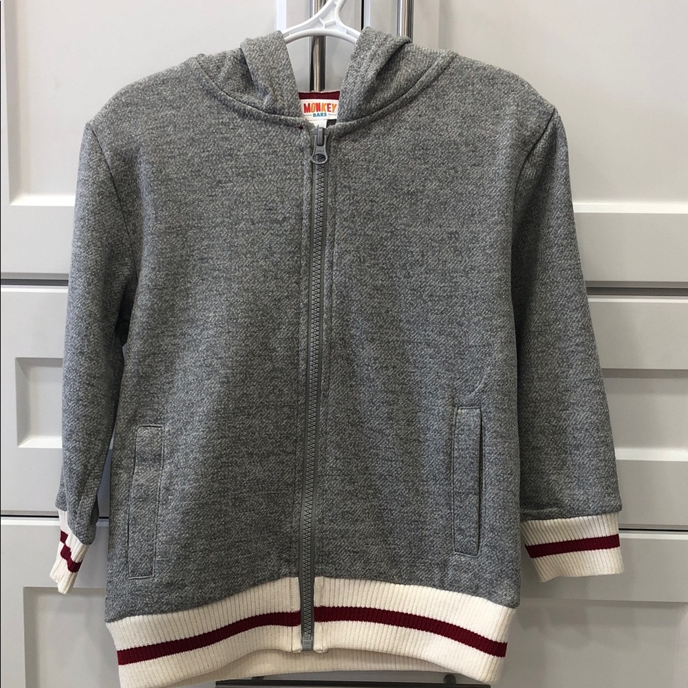 🐵 Monkey Bars Boys’ Full-Zip Hoodie Sweatshirt – Size 4